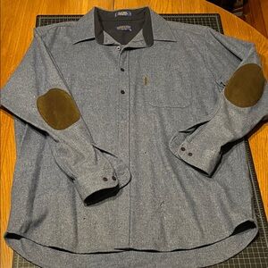 Pendleton Men’s Blue Trail Shirt with Brown Elbow Patches *flawed*
